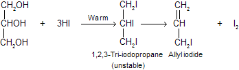 Image result for glyceral into allyl iodide