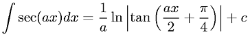 Integral of secant