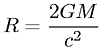 Schwarzschild Black Hole Radius