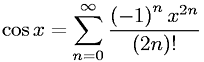 Cosine Definition as an Infinite Series