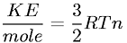 Kinetic Energy per Mole