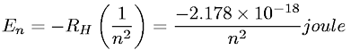 Relationship between Energy and Principal Quantum Number